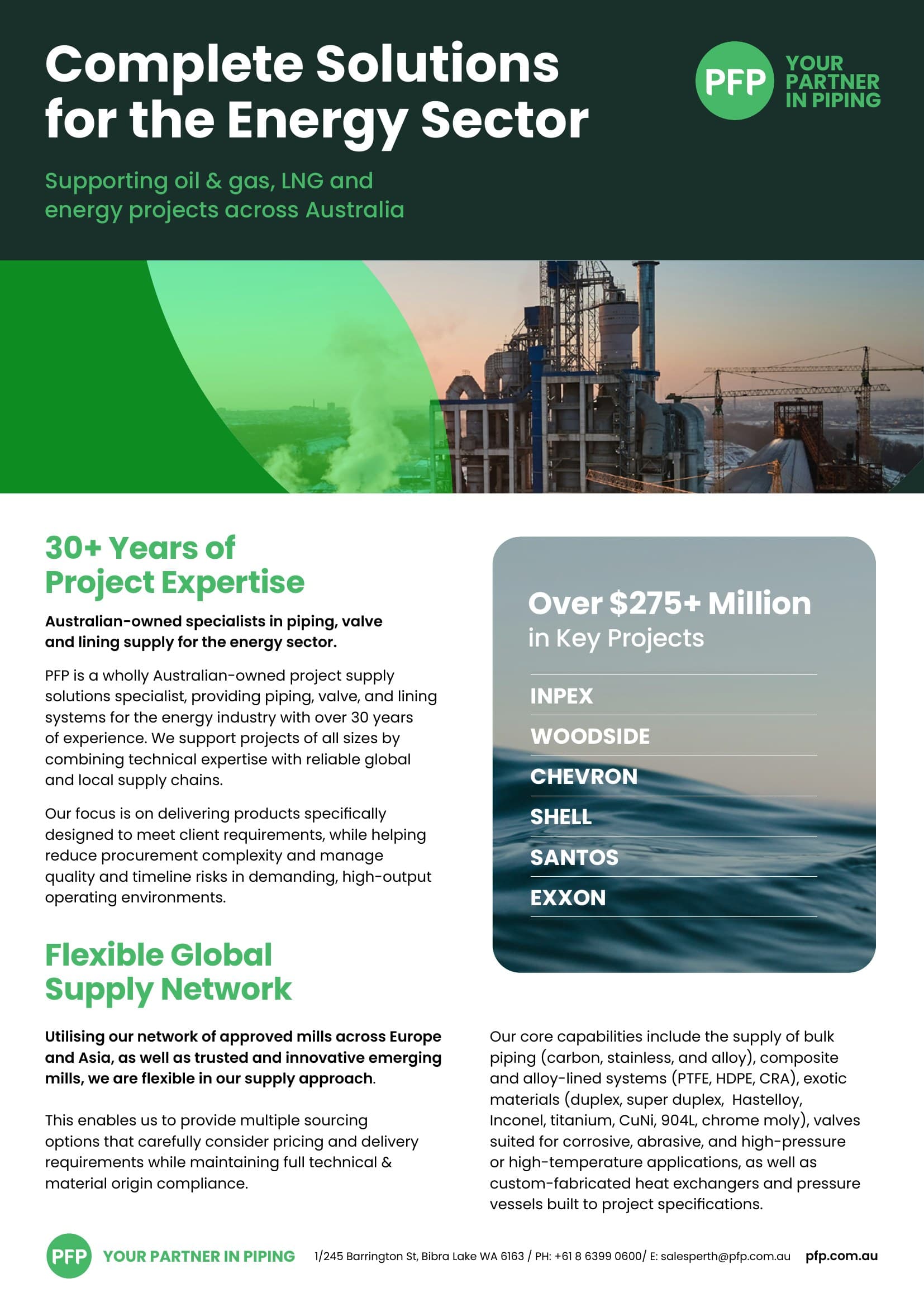 PFP Energy Sector Brochure cover