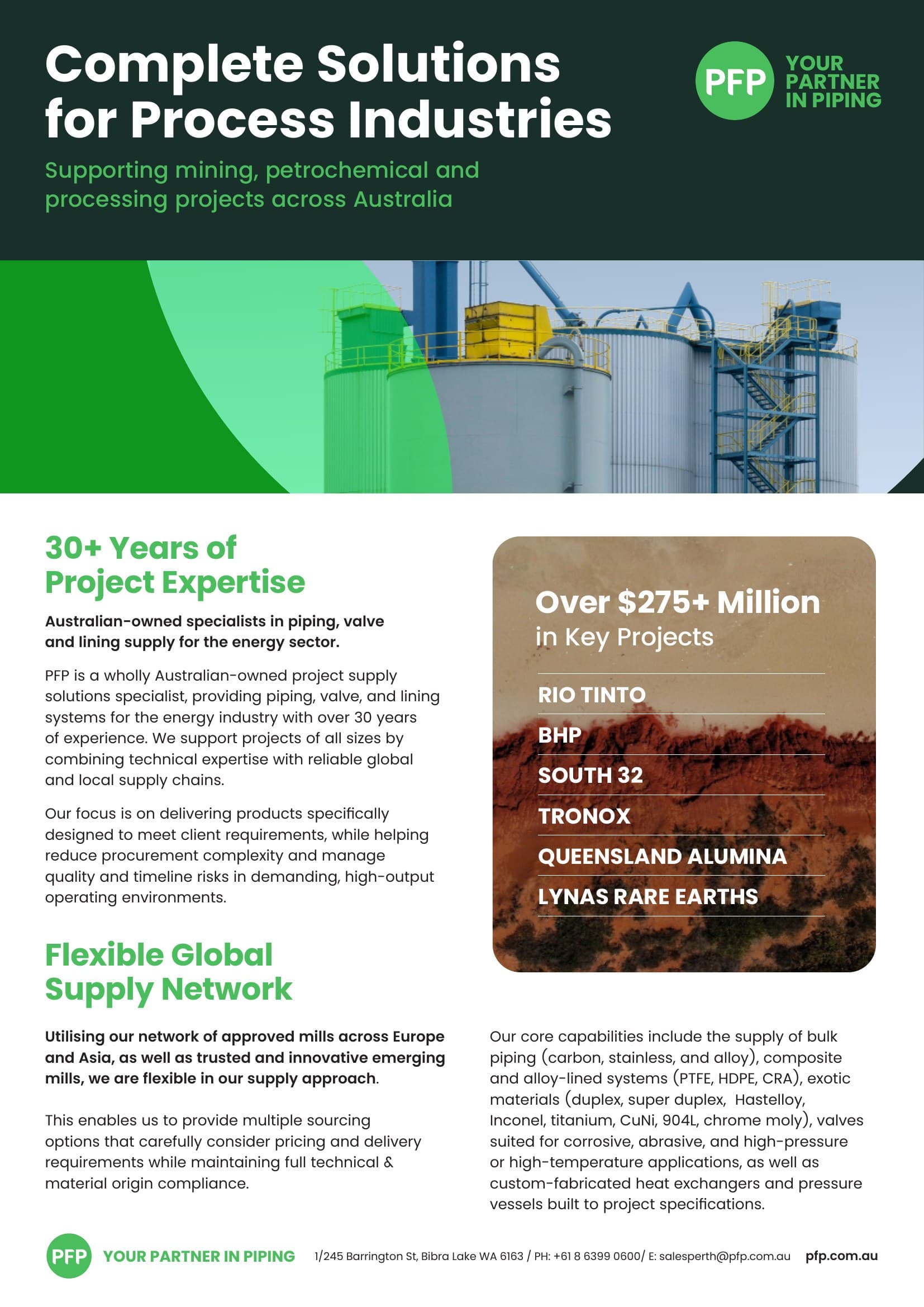 PFP Mining & Process Industries Brochure cover
